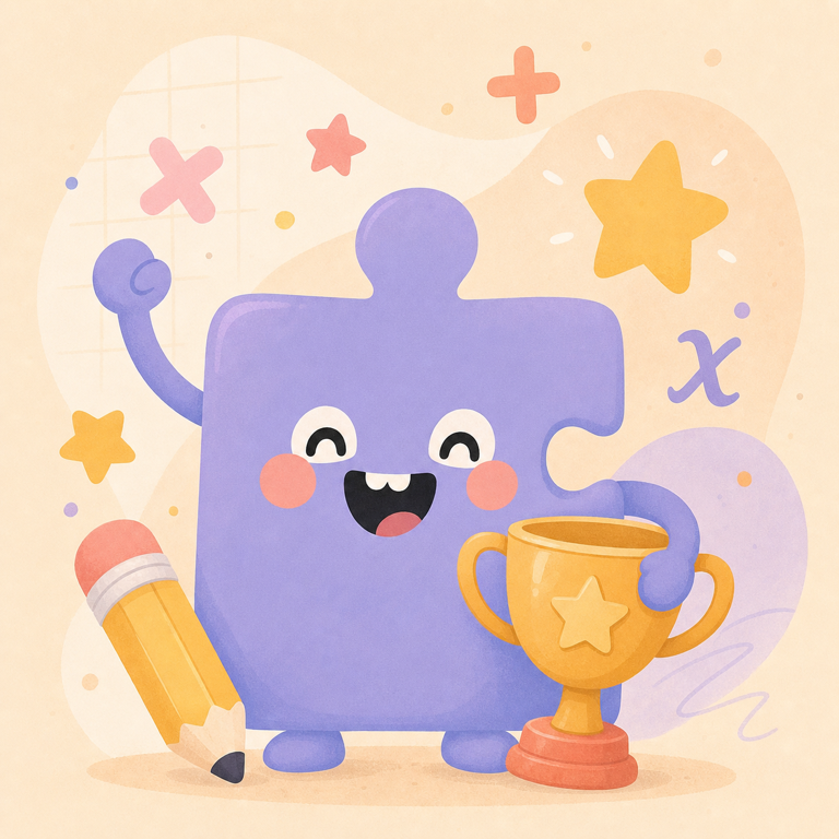 MathLab character celebrating a learning milestone